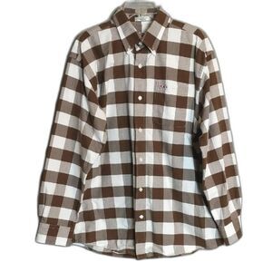 Larro Shirts Brown White Plaid Button Down Men's Size XL